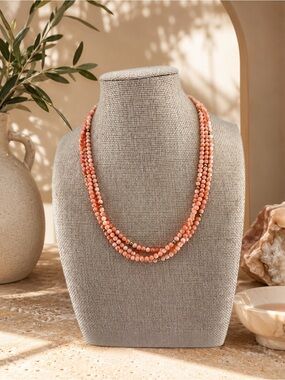 Angel Skin Coral Gold Filled 3 Strand 20’